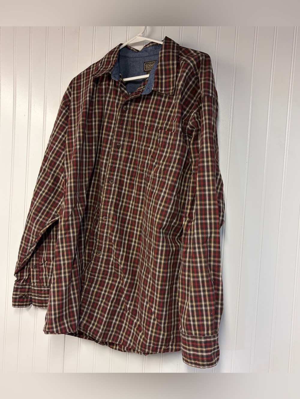 C.E. Schmidt Men's Red Plaid Button-Up Shirt 2XT
